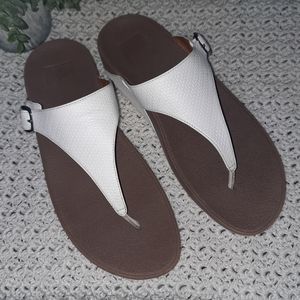 Fitflop Lulu slip on Orthaheel Technology white Thong US 10 EUR 42